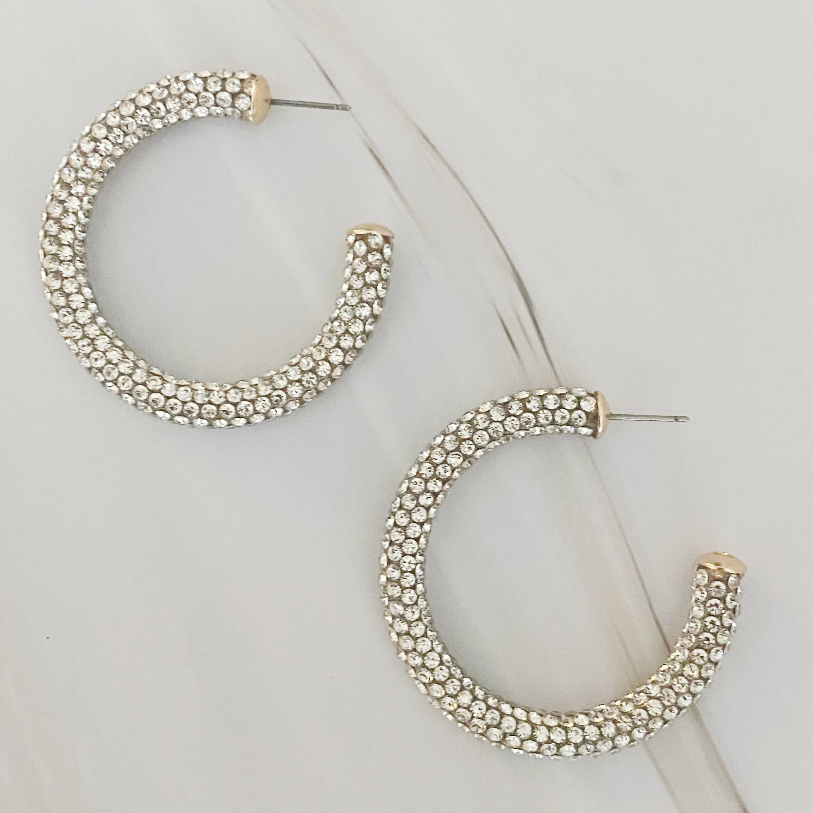 Retro Bling Hoop Earrings - multi colors