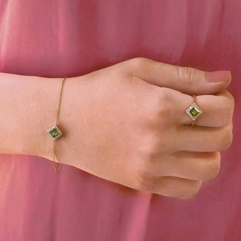 Roda Bracelet in Diamond and Peridot