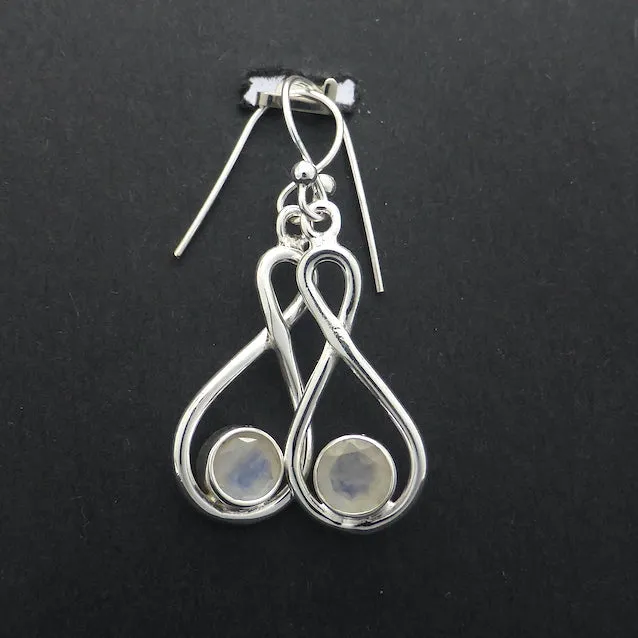 Rose Quartz Infinity Earrings, Faceted Rounds, 925 Silver kr