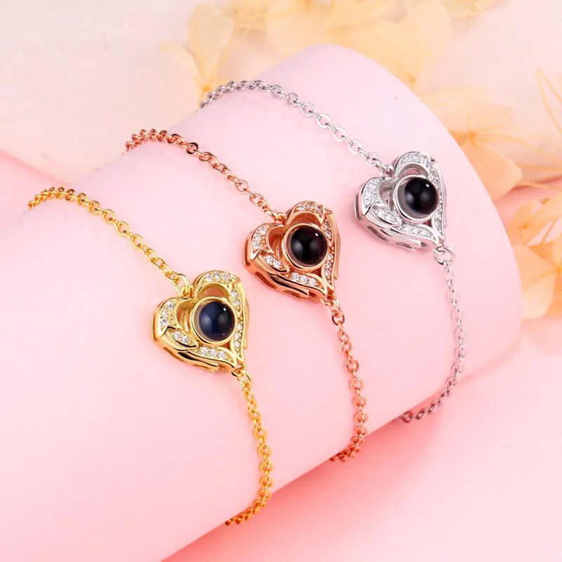 S925 Silver Rose Gold Zircon Heart Felicity Bracelet