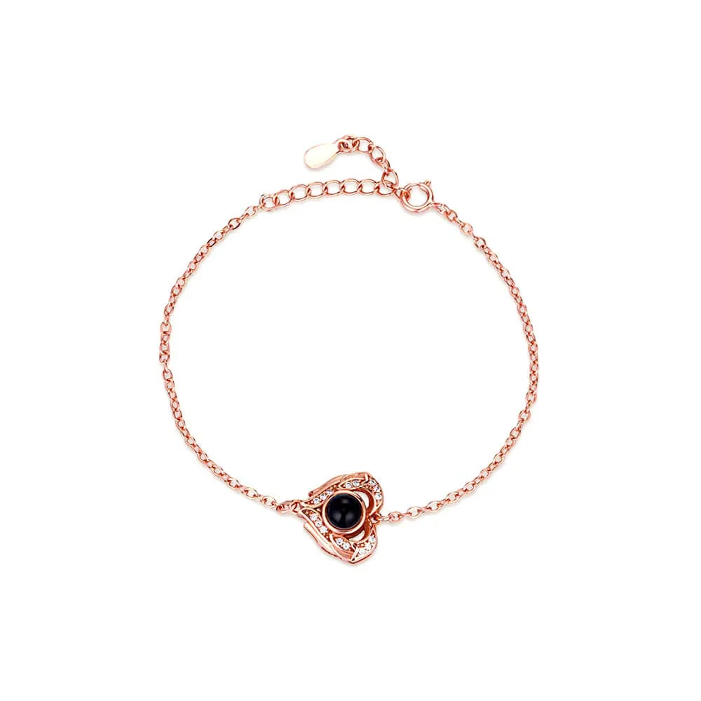 S925 Silver Rose Gold Zircon Heart Felicity Bracelet