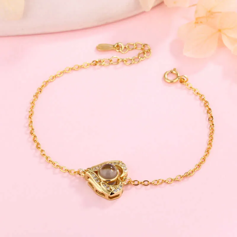 S925 Silver Rose Gold Zircon Heart Felicity Bracelet