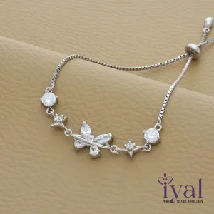 Shimmering Butterfly Silver Bracelet