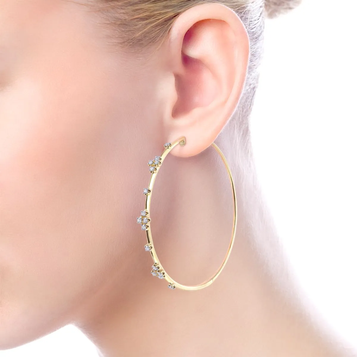 Showstopper Diamond Accent Hoop Earrings 60mm