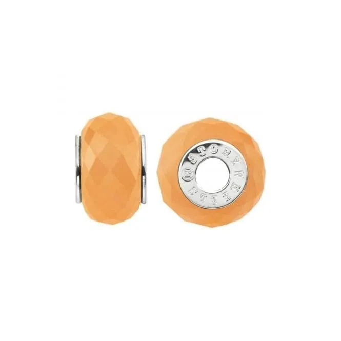 Silver & Dyed Peach Agate Charm S434TAN