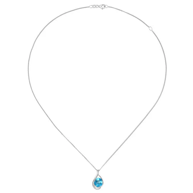 Silver Blue Topaz Pendant