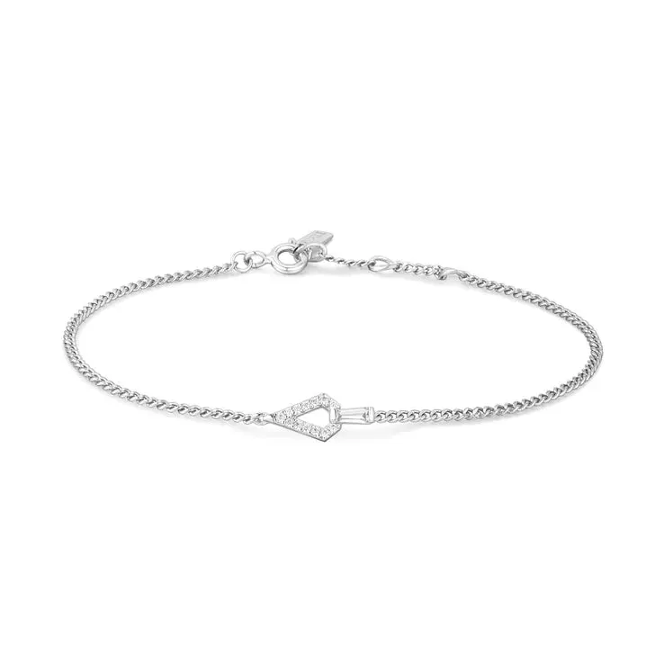 Silver Geometric CZ Bracelet