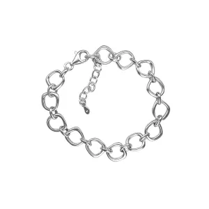 Silver Open Square/Oval Bracelet