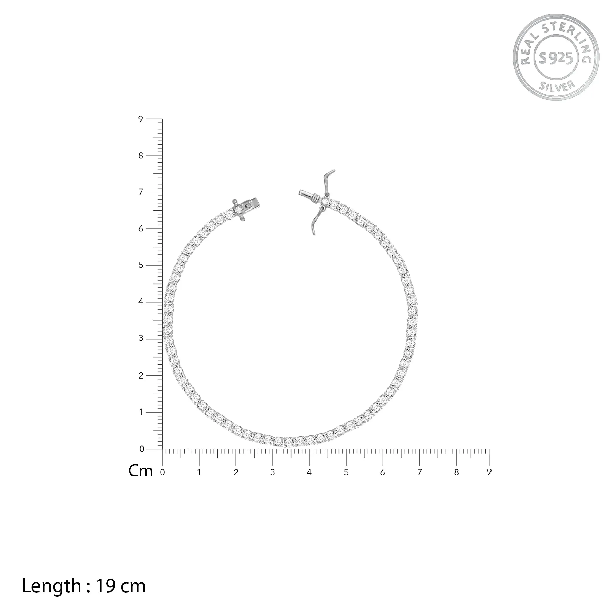 Silver Zircon Tennis Bracelet
