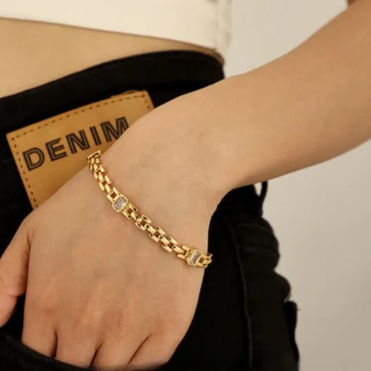 Square Chain Buckle Bracelet
