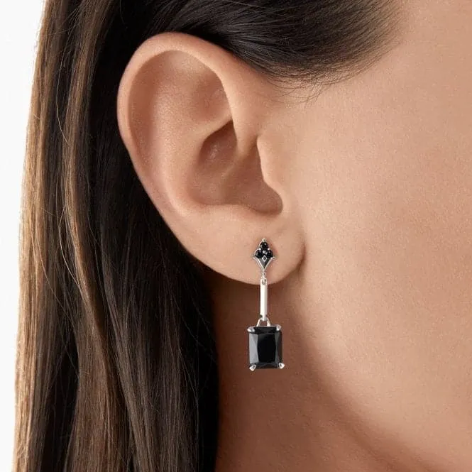 Sterling Silver Black Stone Earrings H2177-641-11