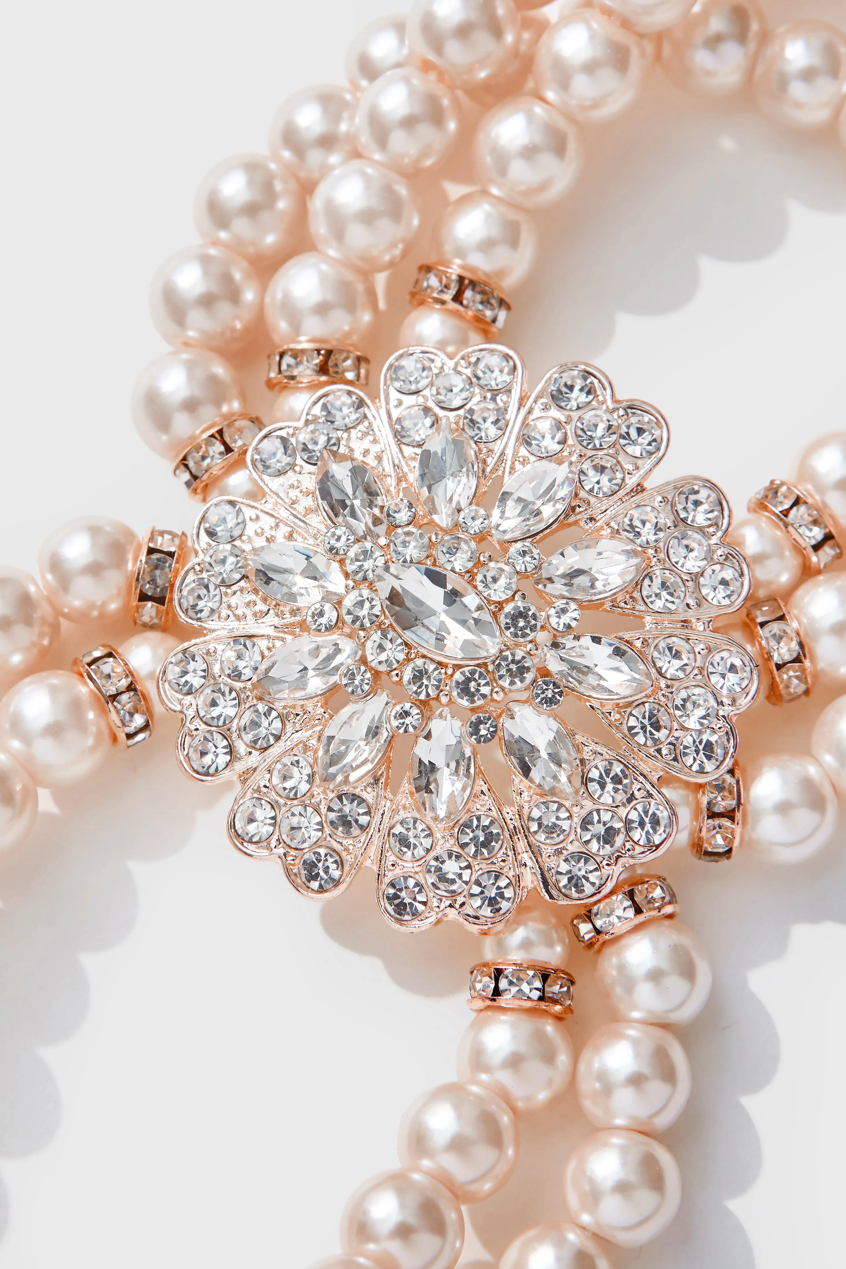 Stunning Zircon Studded Pearl Bracelet