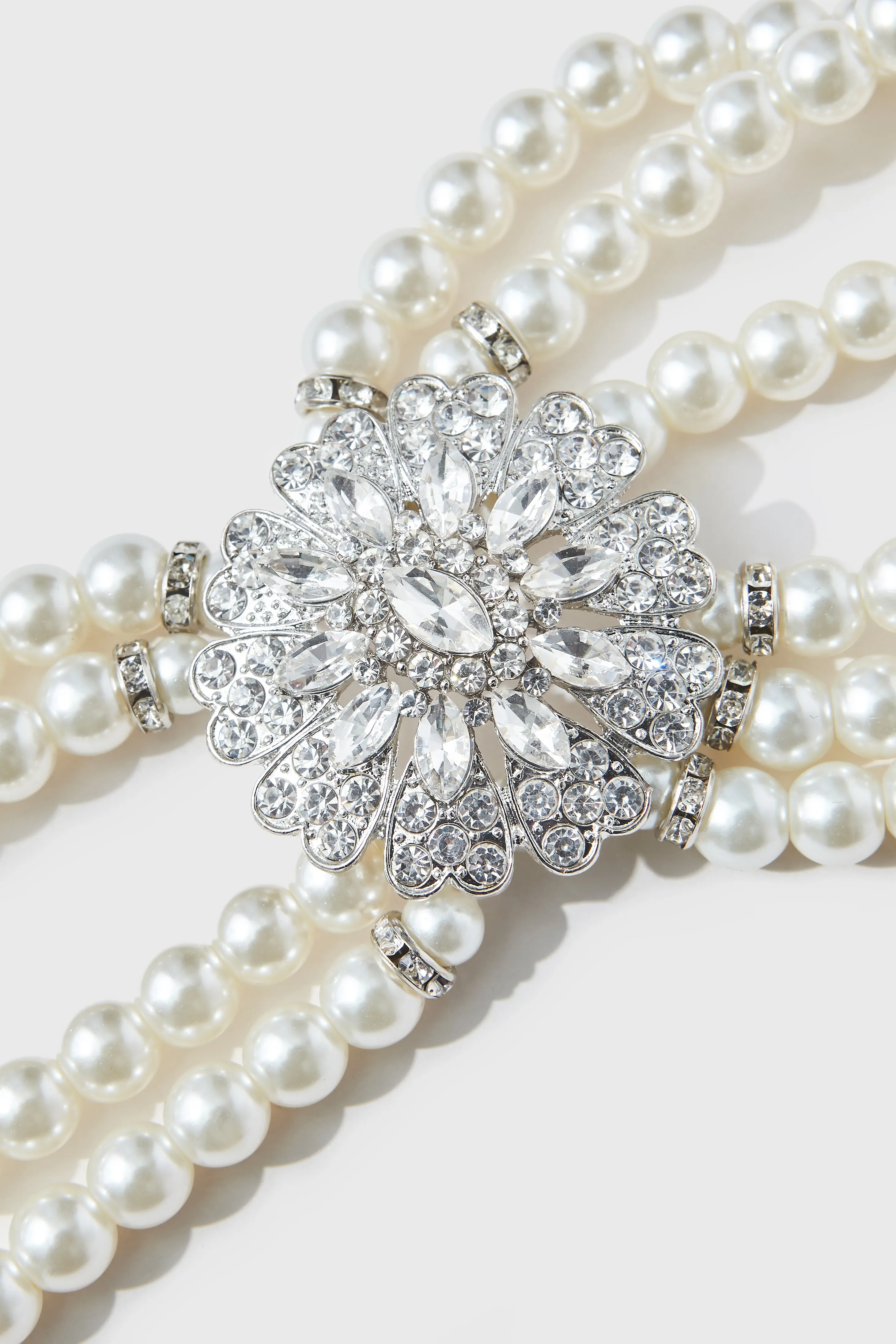 Stunning Zircon Studded Pearl Bracelet