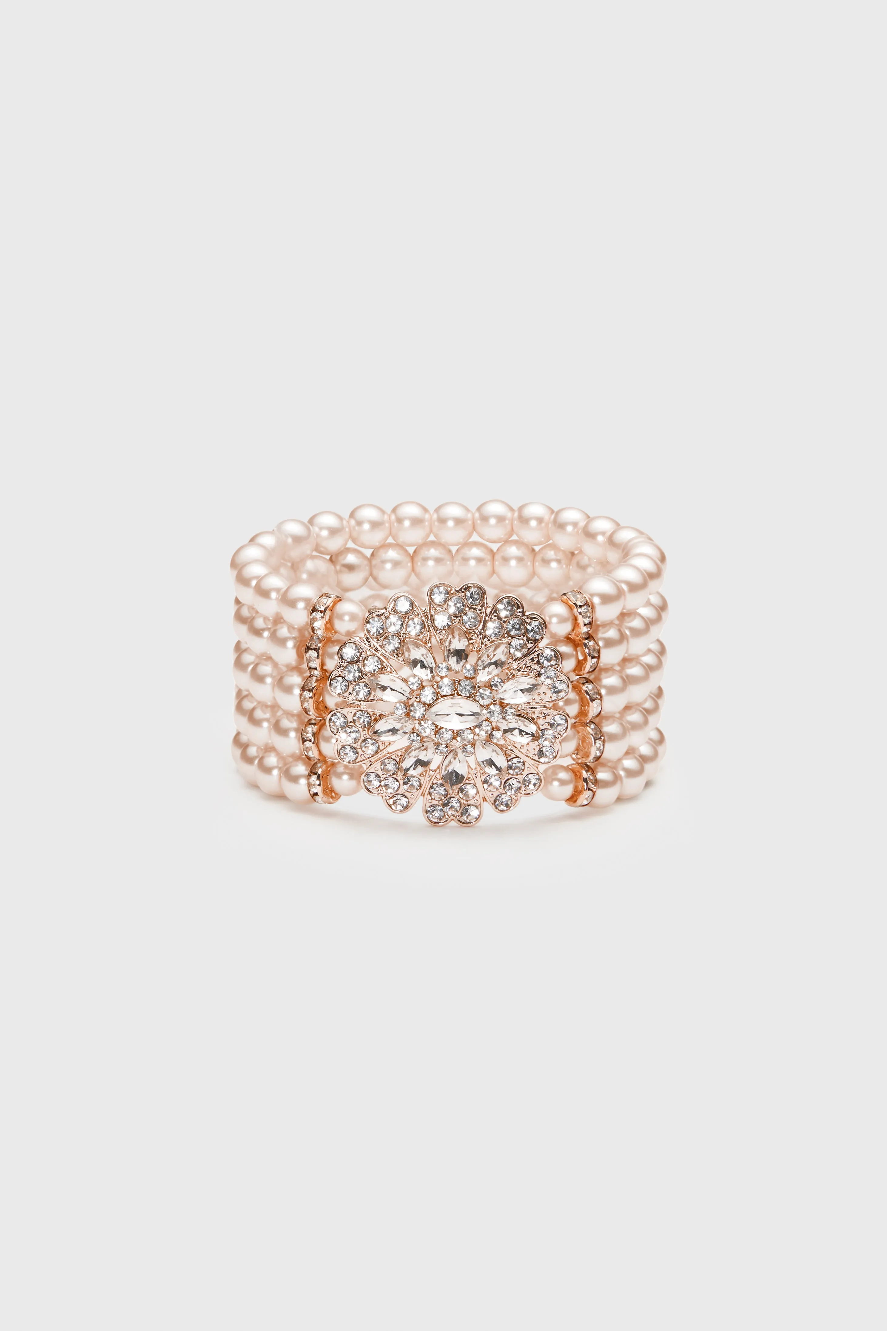 Stunning Zircon Studded Pearl Bracelet