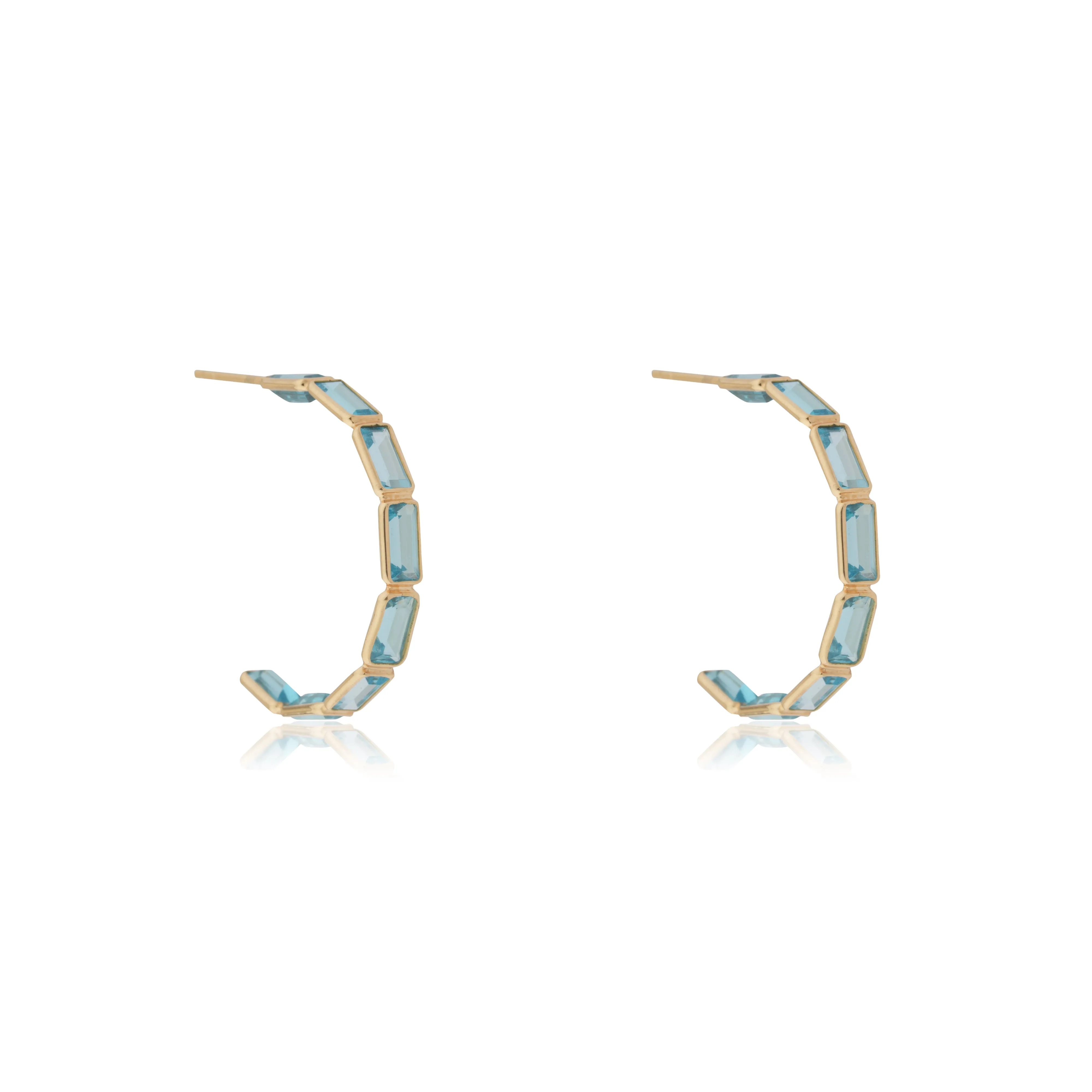 Suhaani Blue Topaz Hoops, 18k Gold