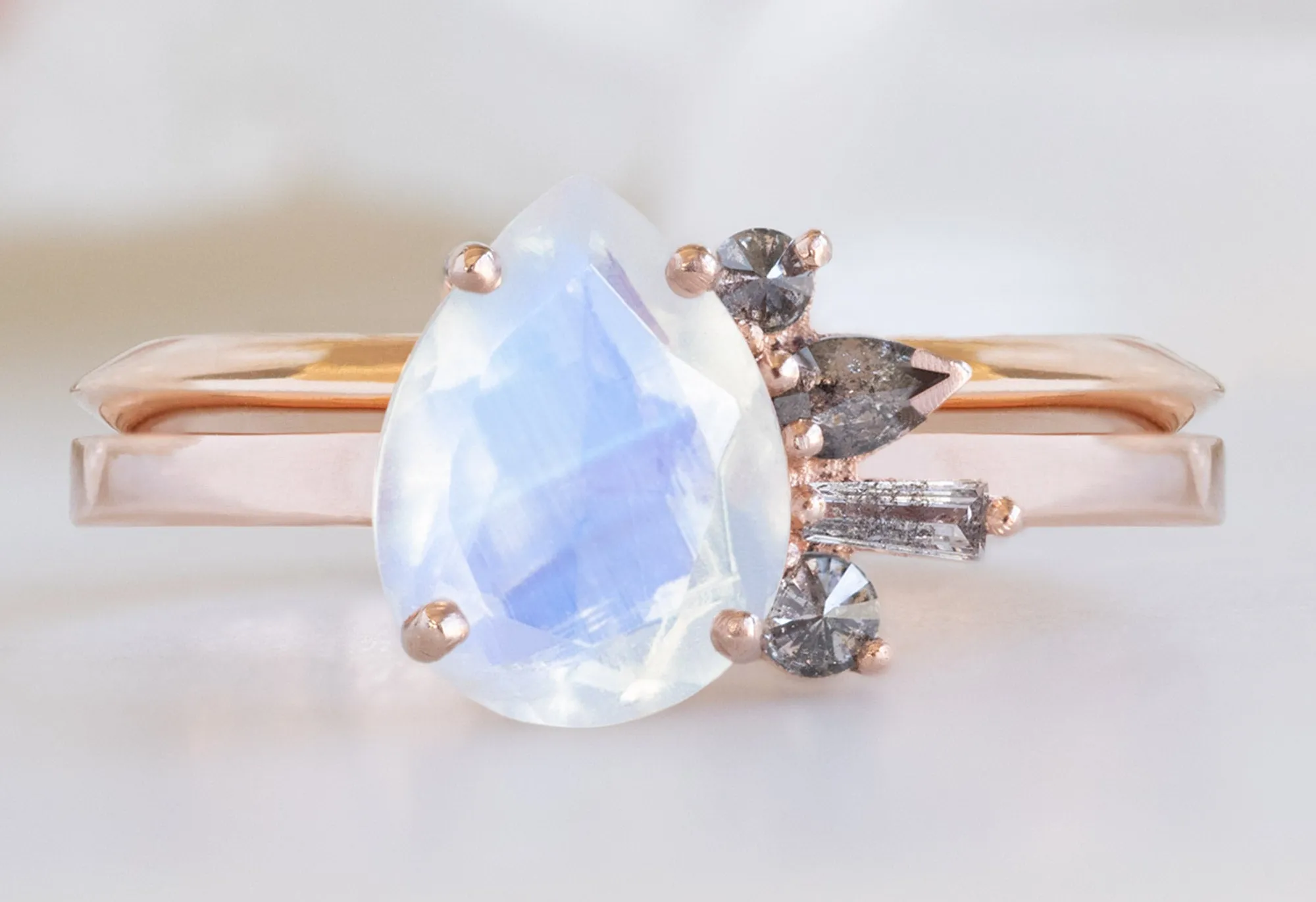 The Cluster Ring with a 1.08ct Moonstone   Diamonds