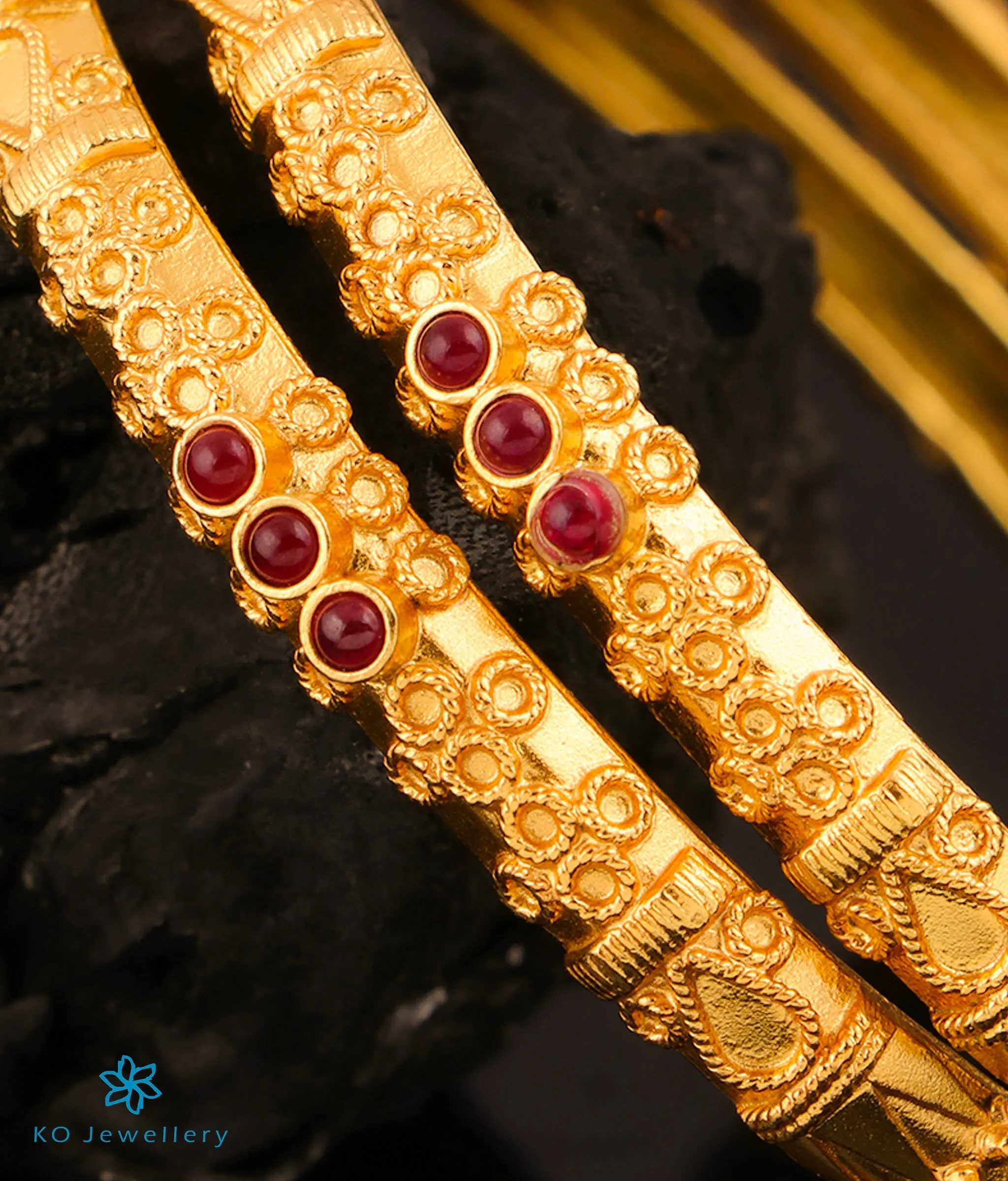 The Kavya Antique Silver Coorgi Bangle (Size/2.2/2.4/2.6/2.8)