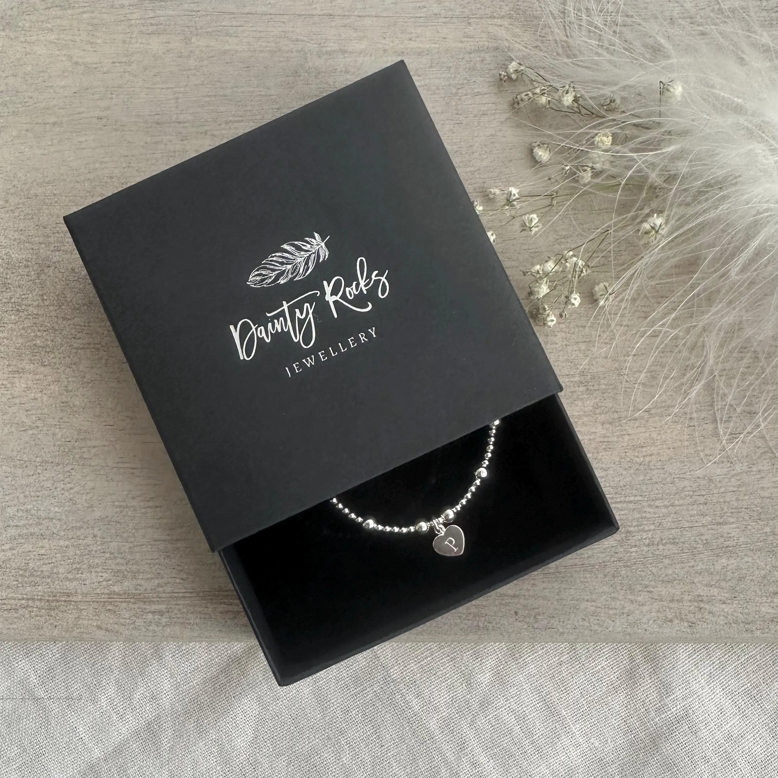 Tiny Initials Bracelet with Family Initials, Sterling Silver Chain Jewellery