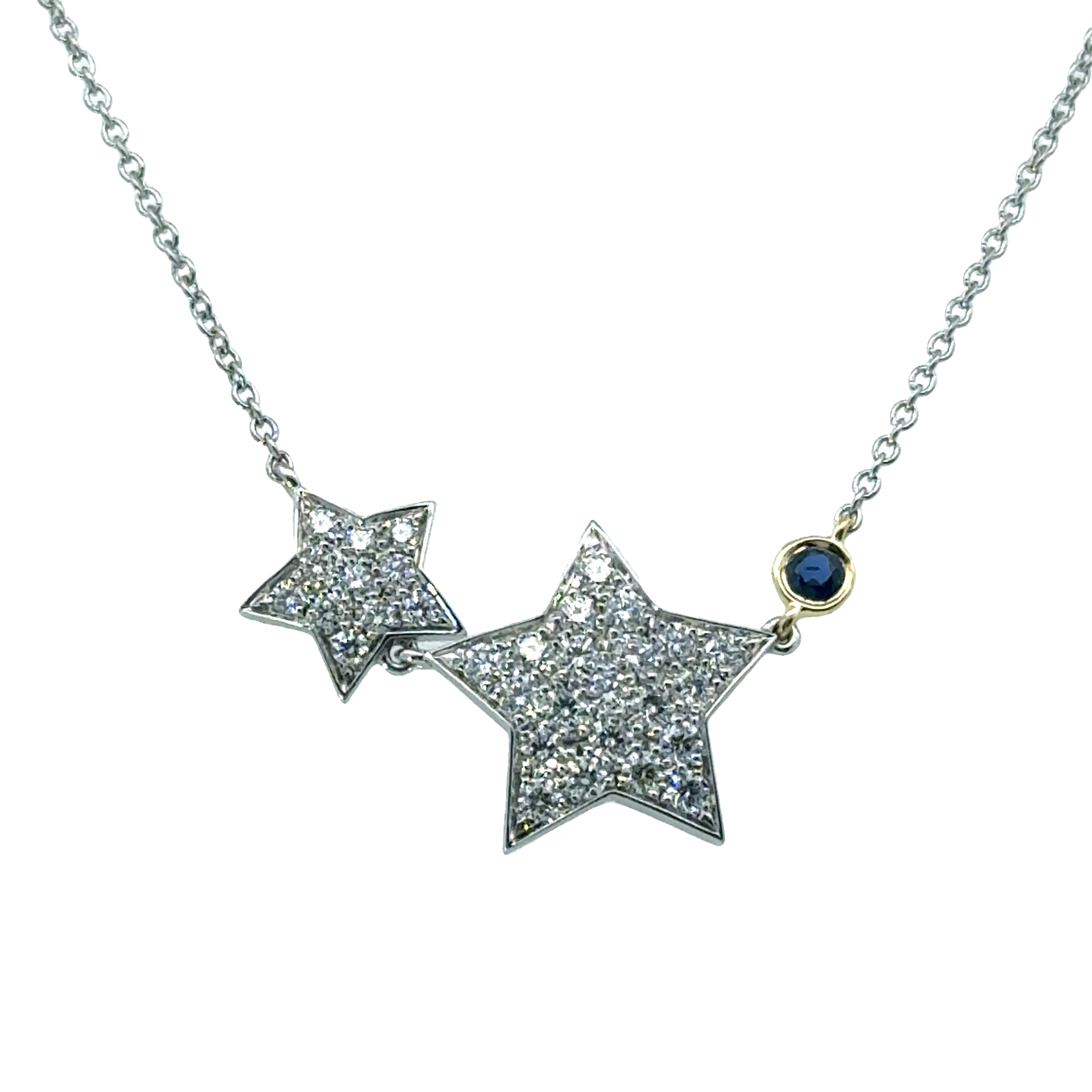 Two-Tone Diamond Star Cluster Necklace