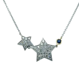 Two-Tone Diamond Star Cluster Necklace