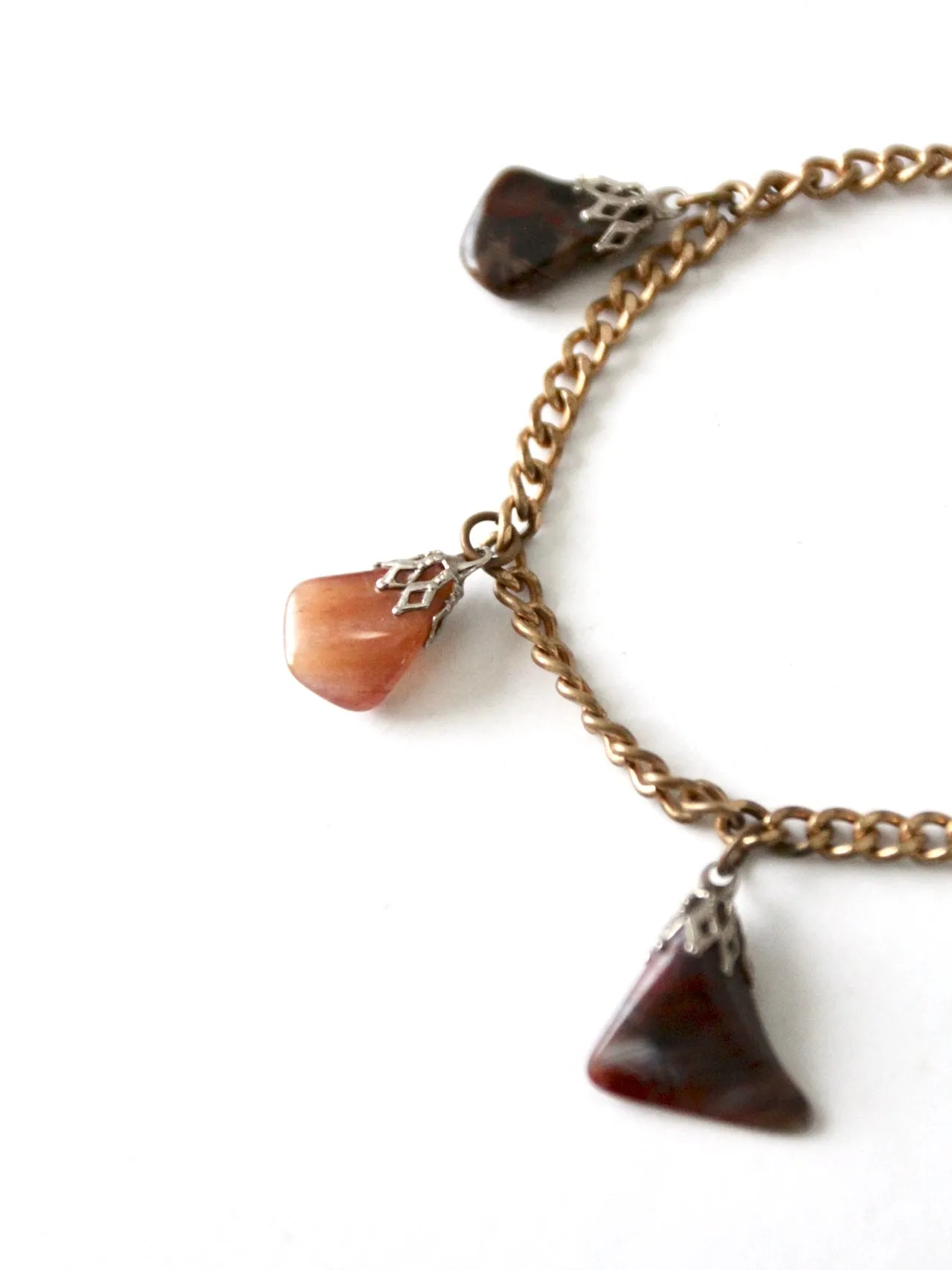 vintage agate charm bracelet