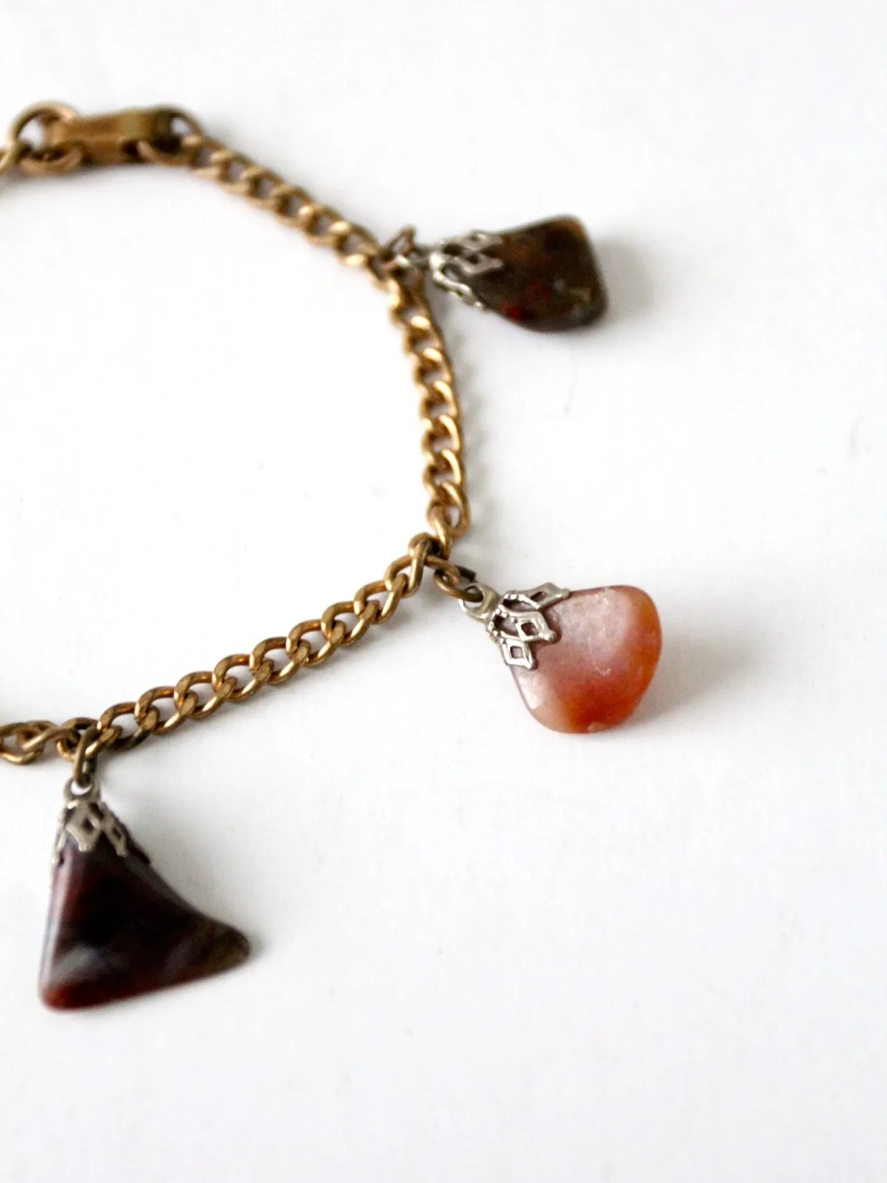 vintage agate charm bracelet