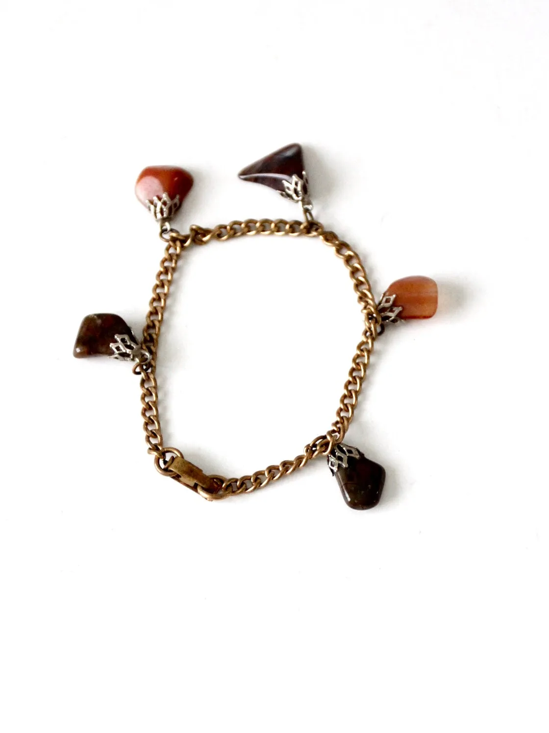 vintage agate charm bracelet