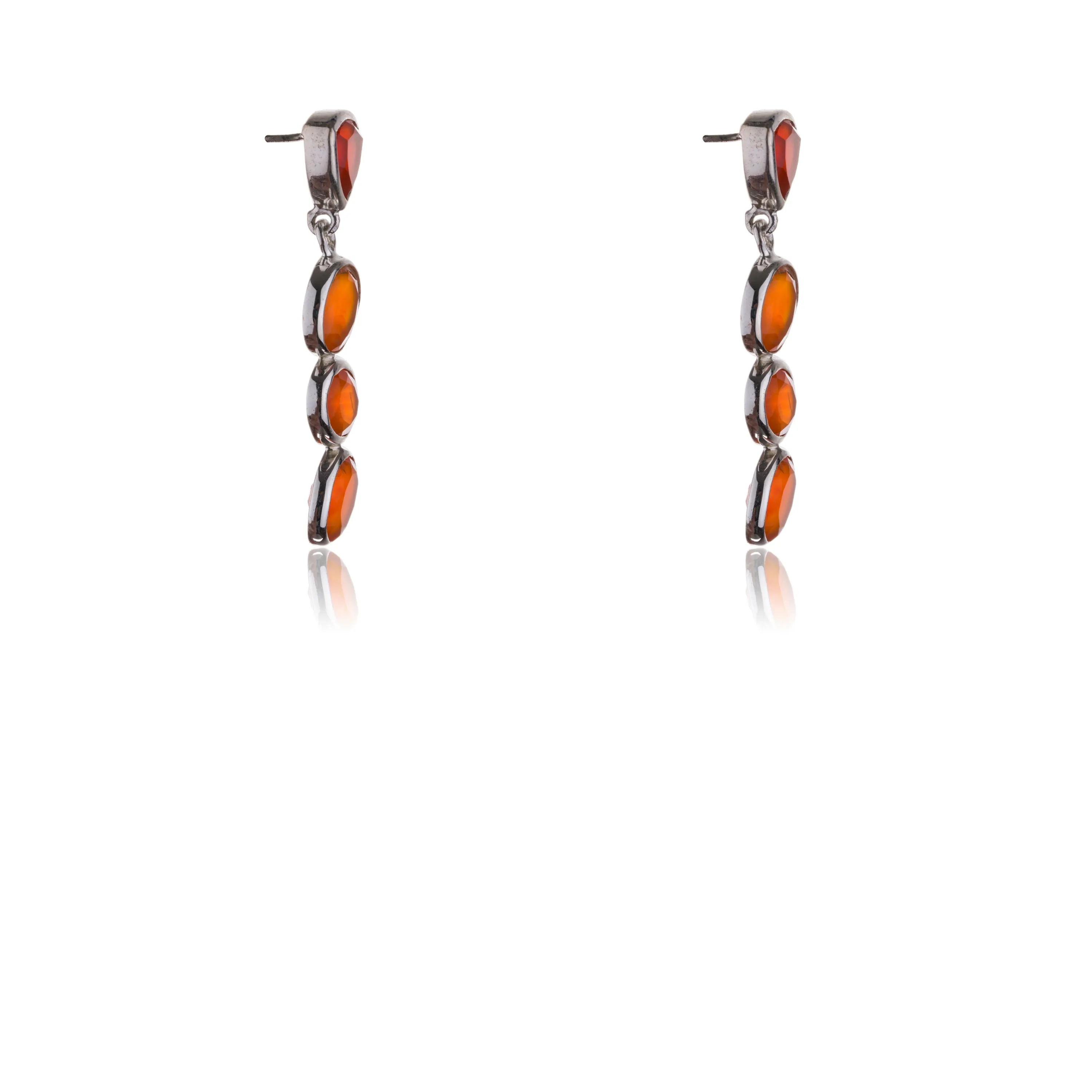 Viviana Carnelian Earrings in Sterling Silver