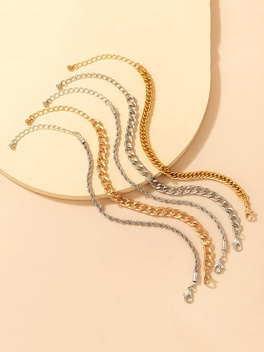Yellow Chimes Bracelet for Women and Girls Chain Bracelets for Women and Girls | Dual Tone Interlinked Chain Designed Multi Bracelet | Birthday Gift For girls and women Anniversary Gift for Wife