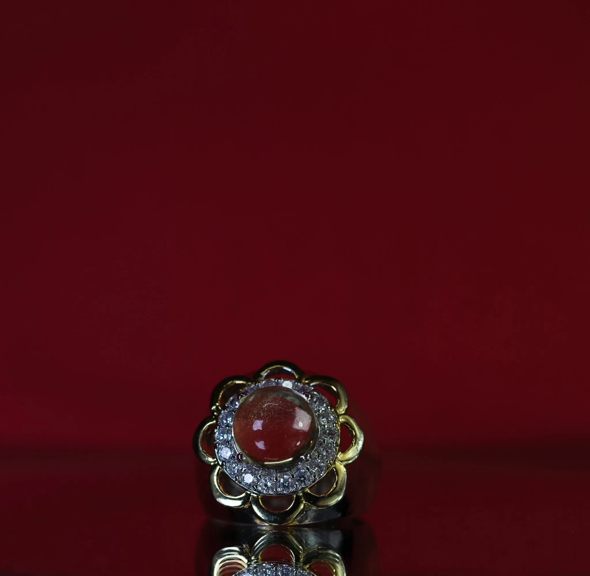 Yellow Topaz Flower Ring