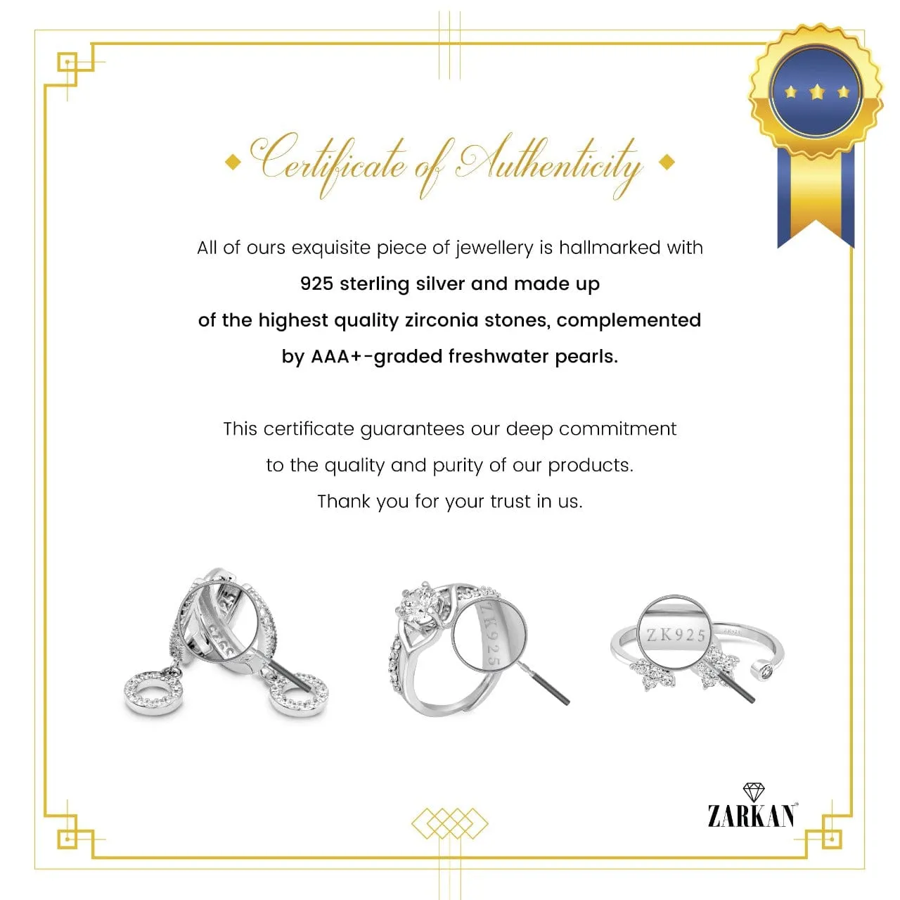 Zarkan Elegant Star Style Silver Bracelet